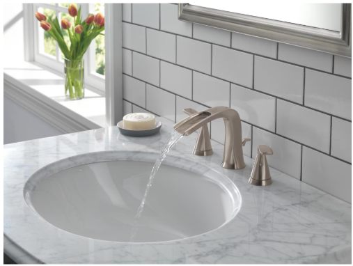 Delta Tolva Widespread 2-Handle Bathroom Faucet in Brushed Nickel